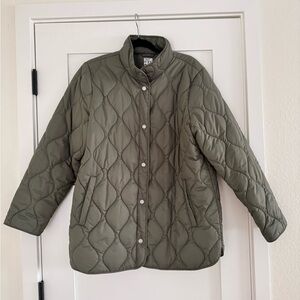 32 Degrees Women's Quilted Puffer Jacket - Olive Green